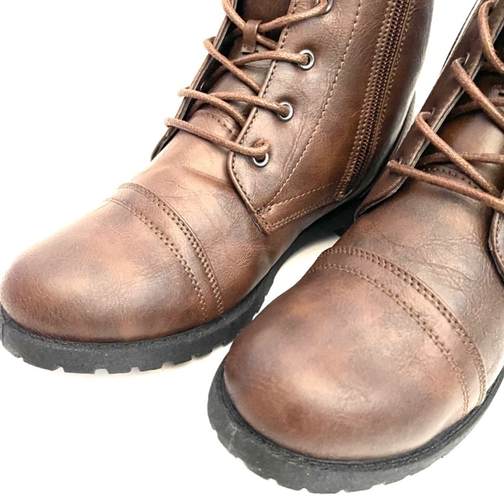 NEW Karyn’s Brown Embroidered Lace Up Combat Boots US 7 - Picture 5 of 7